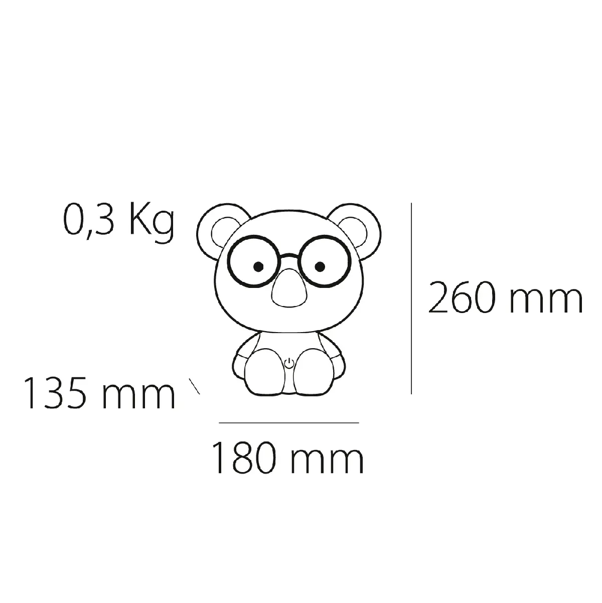 Lámpara de Sobremesa Infantil Koala Azul con Gafas - Imagen 6