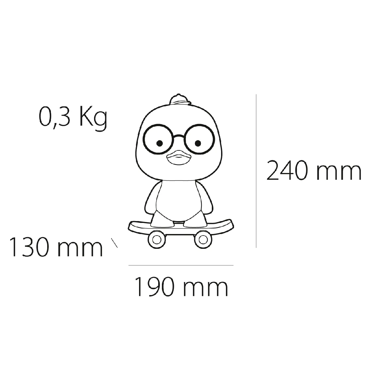 Lámpara de Sobremesa Infantil Pato Skater - Imagen 5