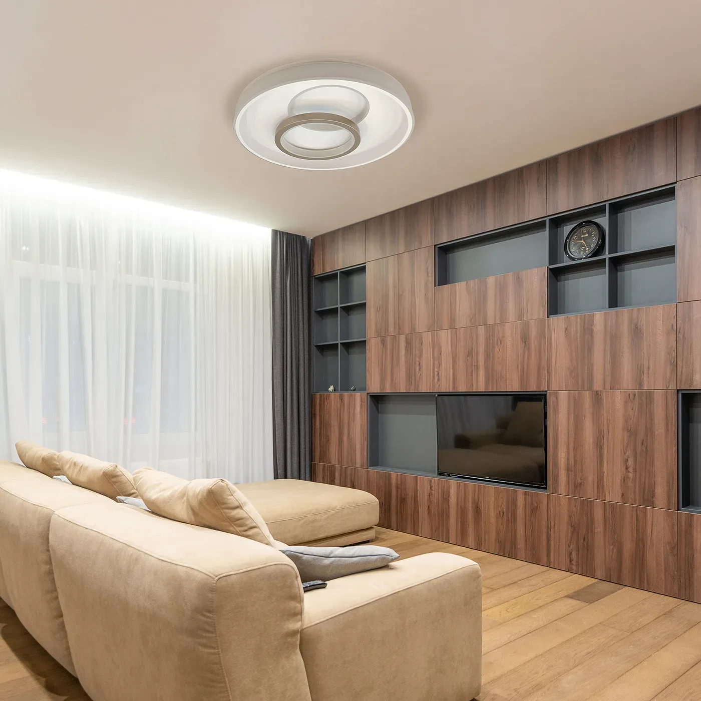 Lámpara de Techo Plafón LED Lara Blanco + Greige - Imagen 2