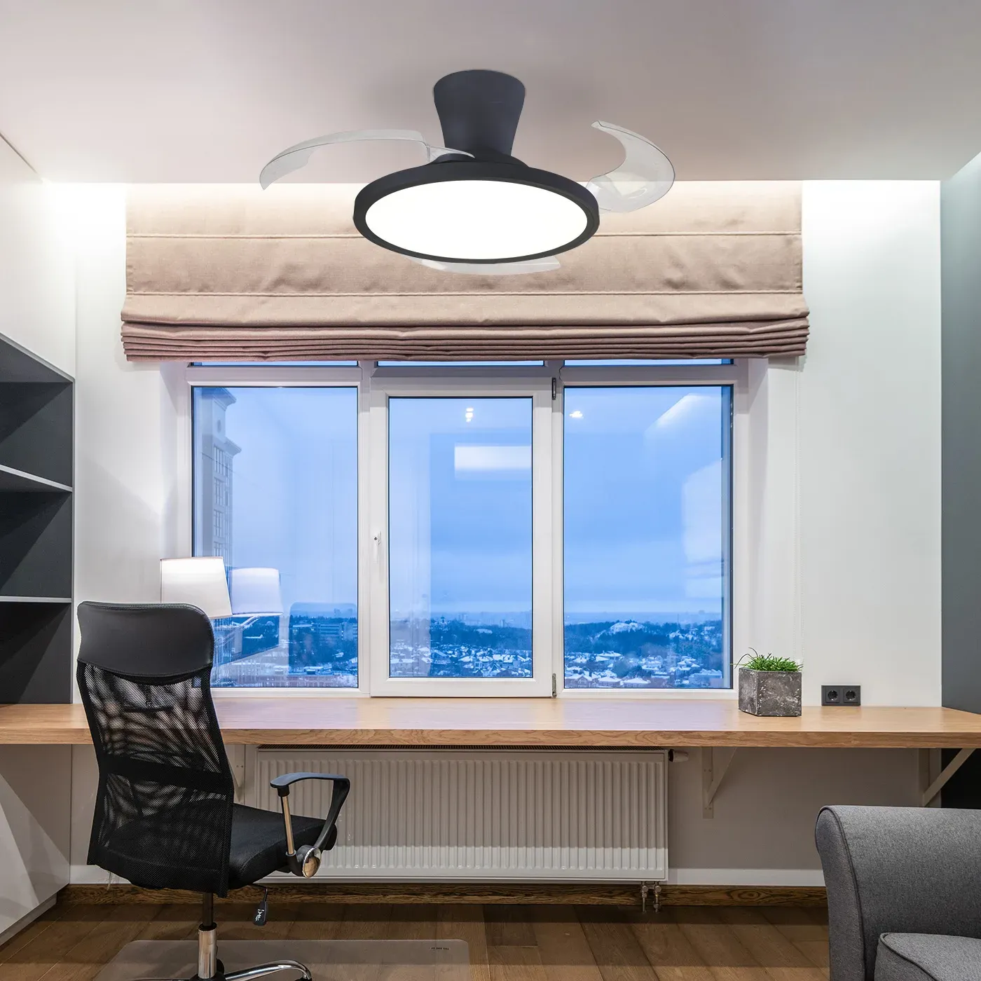 Ventilador de Techo Eolo Slim con Aspas Escamoteables y Luz LED Regulable - Imagen 7