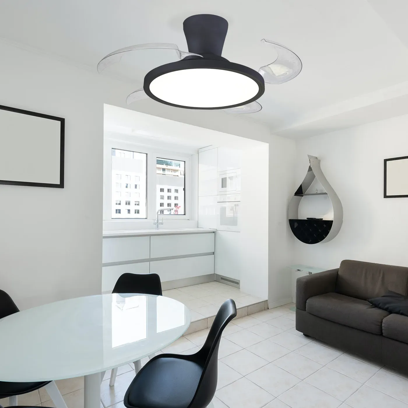 Ventilador de Techo Eolo Slim con Aspas Escamoteables y Luz LED Regulable - Imagen 2