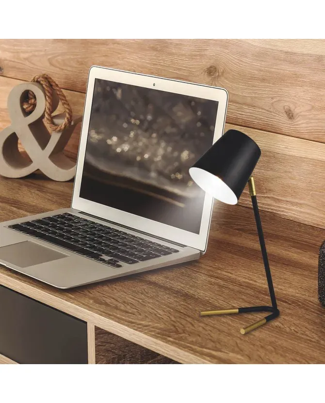 Flexo Dimas Negro-Cuero 1 x 60W con Estilo Elegante - Imagen 2