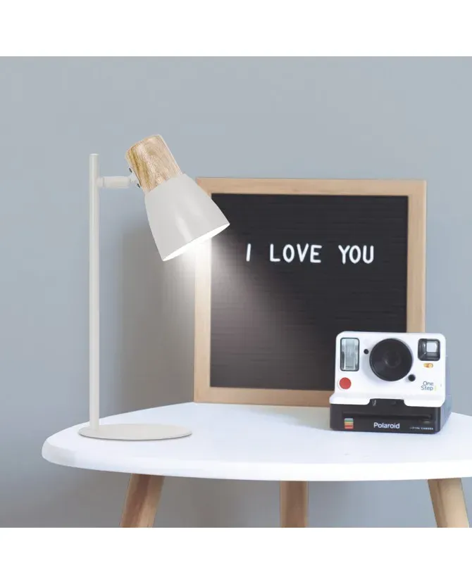 Flexo Cabin Blanco-Madera 1 x 60W con Cabezal Orientable - Imagen 3