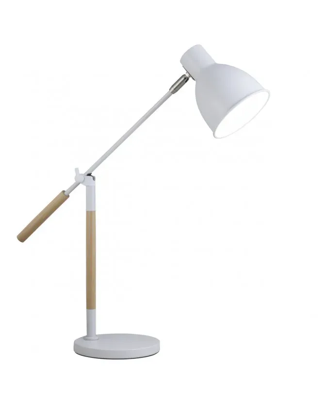 Flexo Ristori blanco-madera 1 x 60W con diseño natural - Imagen 4