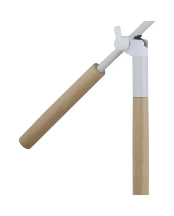 Flexo Ristori blanco-madera 1 x 60W con diseño natural - Imagen 3