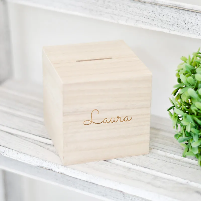 Hucha de madera personalizada - Imagen 2