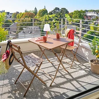 MESA PLEGABLE CUADRADA DE 2 PLAZAS COLOR BRONCE GREENSBORO - Imagen 2