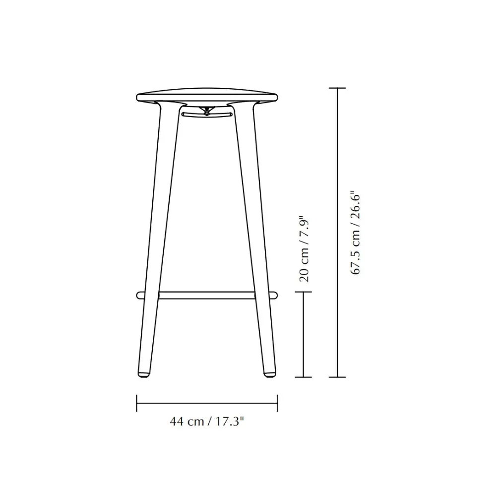 Taburete alto The Socialite en madera de roble Natural Short - Imagen 7