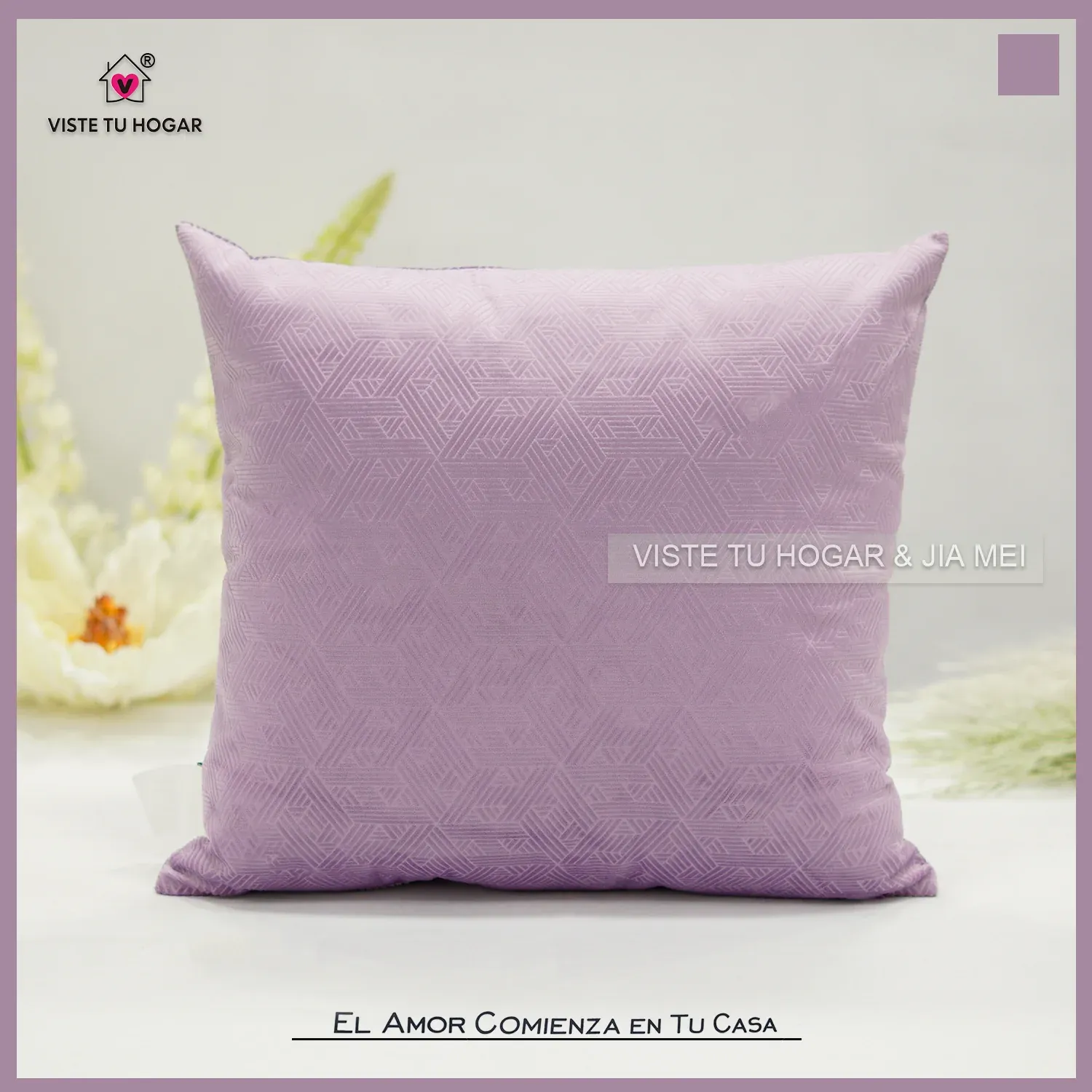 Cojín De Terciopelo Poliéster Con Diseño Geométrico - Imagen 6