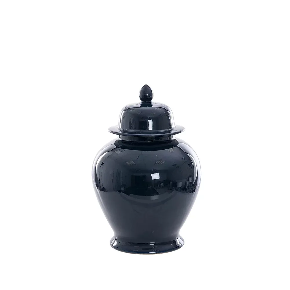 Tibor de cerámica azul marino