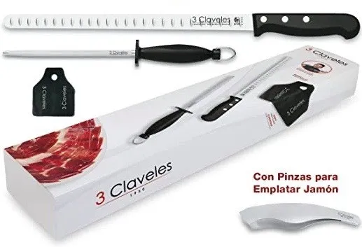 Soporte Jamonero Basculante + set de corte 3 Claveles + pinza + regalo cubre jamón. - Imagen 9