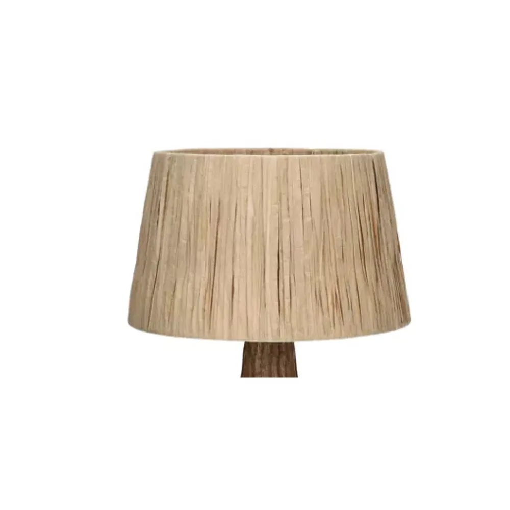 Lámpara de mesa Agnès en madera de mango y rafia Natural - Imagen 3