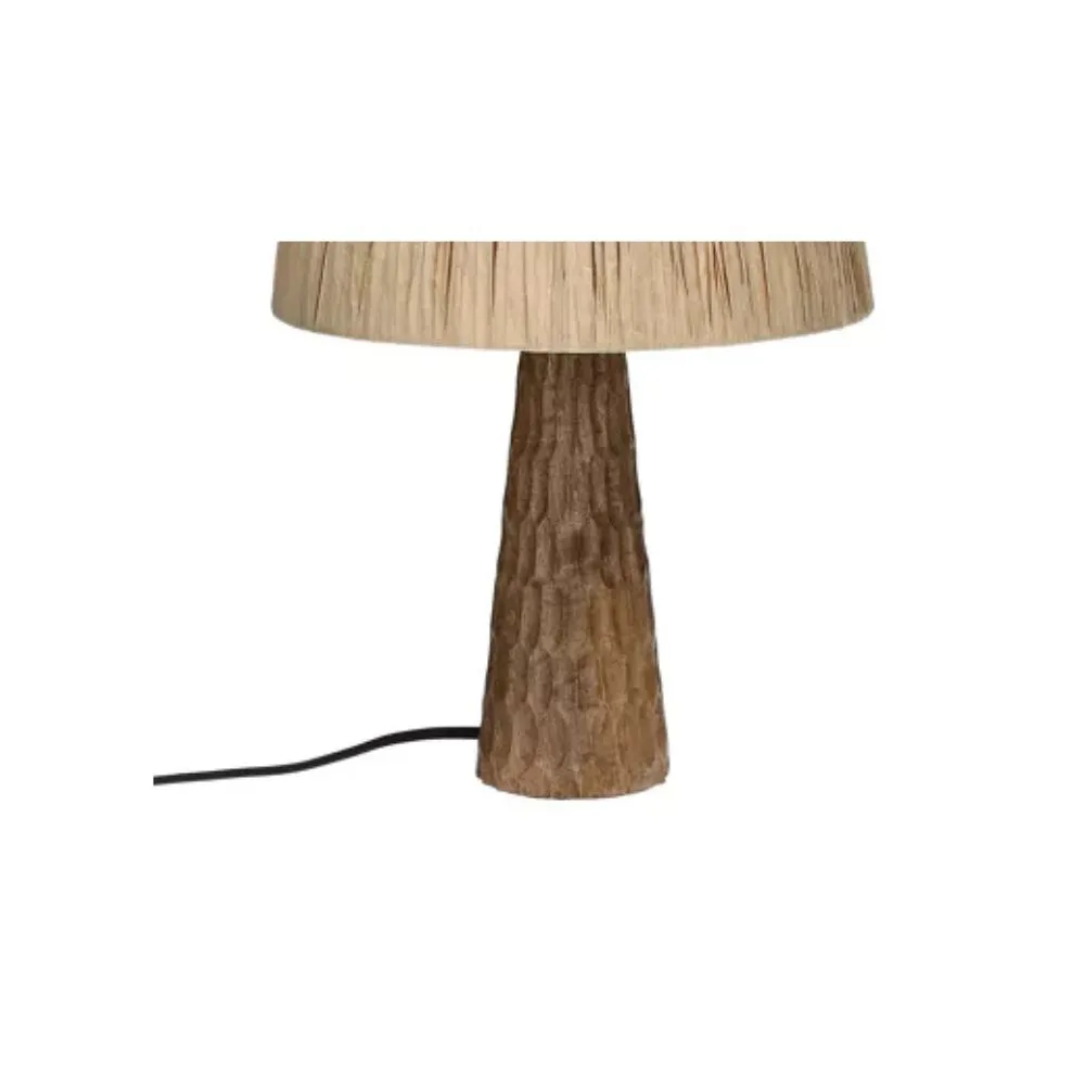 Lámpara de mesa Agnès en madera de mango y rafia Natural - Imagen 2