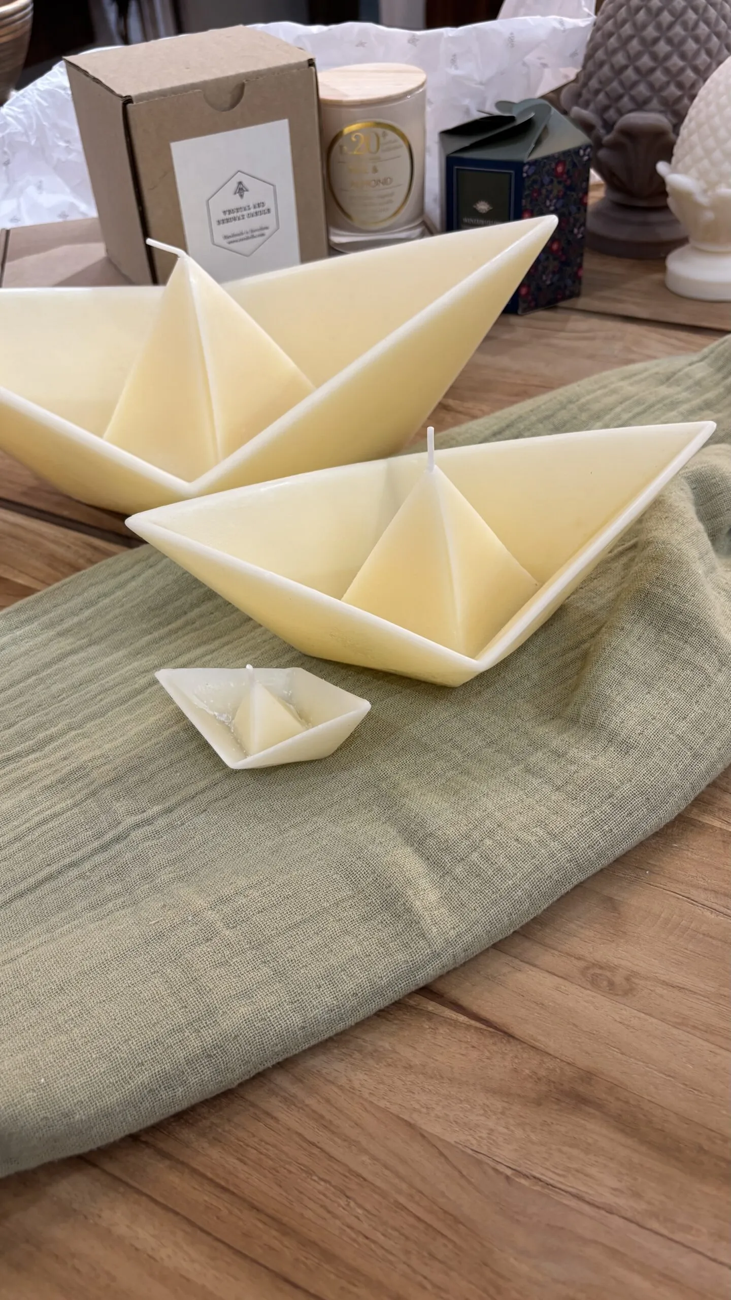 Vela decorativa Bajel Natural Medium - Imagen 2