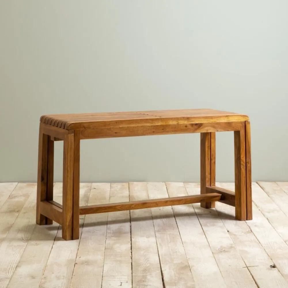 Banco extensible Mori de madera de acacia Caramel - Imagen 2