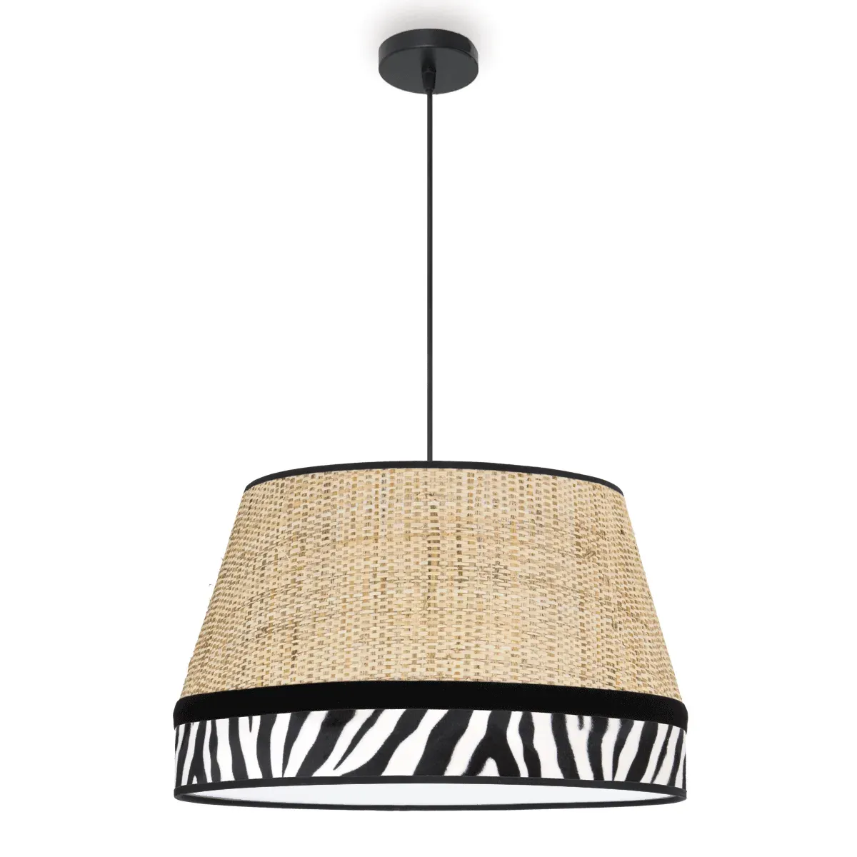 Lámpara Colgante Wild Fur con Imitación de Piel de Cebra o jirafa y Rejilla Banana - Imagen 7