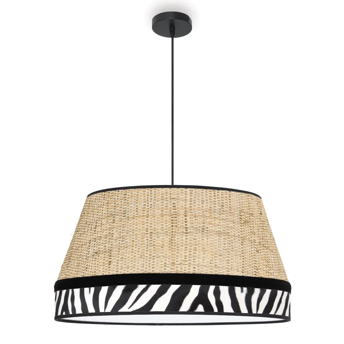 Lámpara Colgante Wild Fur con Imitación de Piel de Cebra o jirafa y Rejilla Banana - Imagen 6