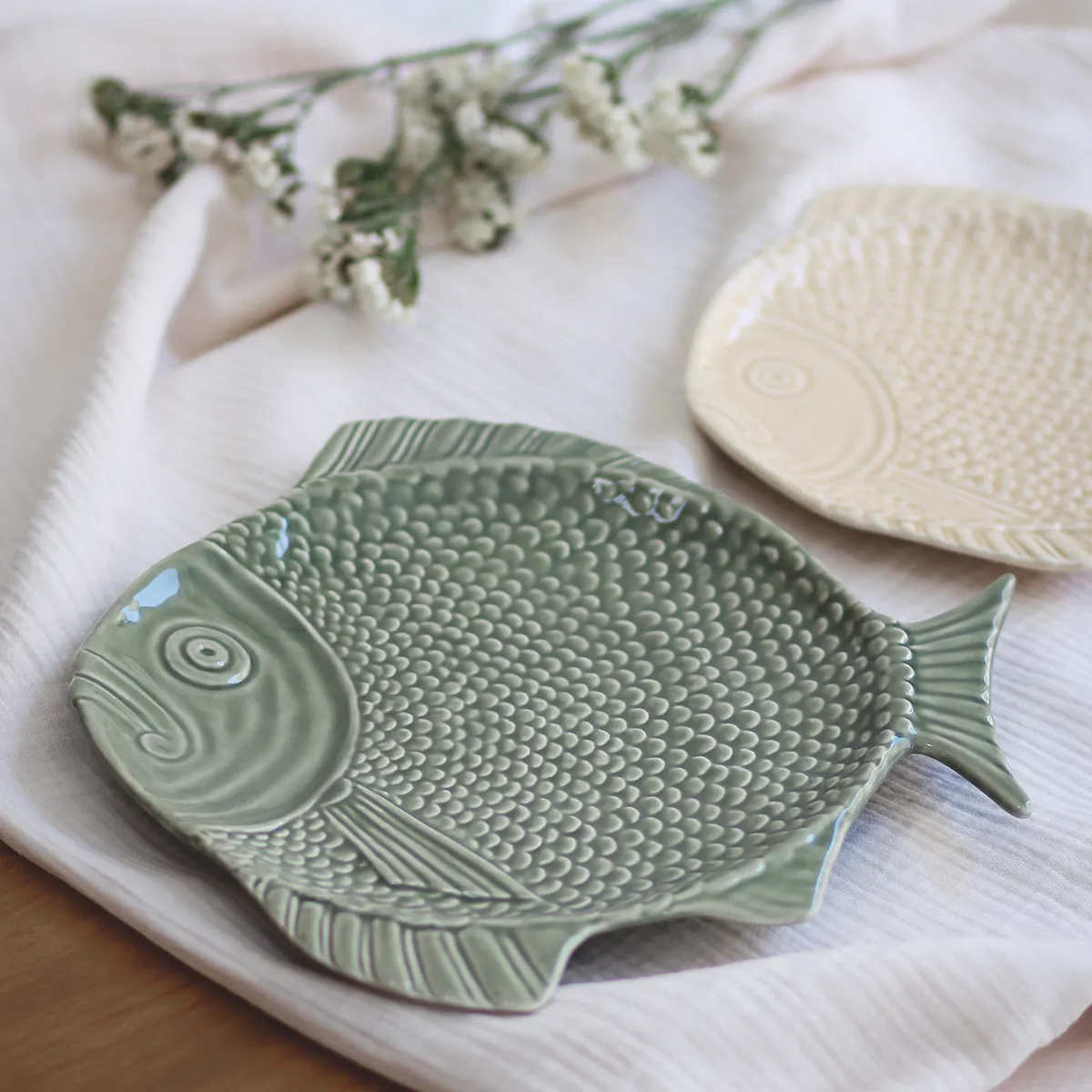 Plato llano – Pez – Verde pastel - Imagen 4
