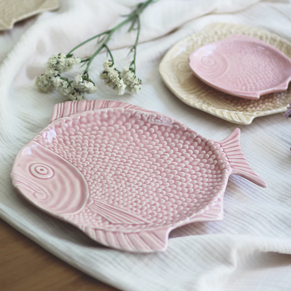 Plato llano – Pez – Rosa pastel - Imagen 4