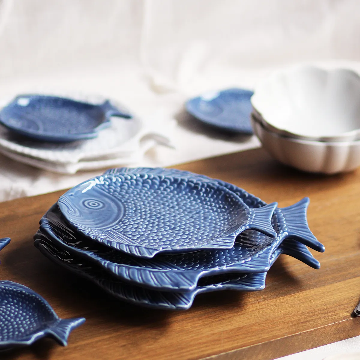 Plato llano – Pez – Azul - Imagen 3