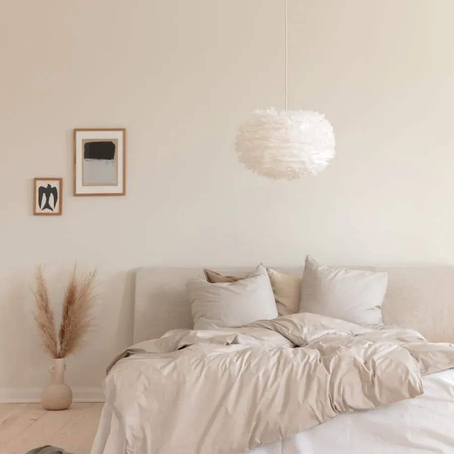 Pantalla de lámpara Eos Medium con plumas White - Imagen 6