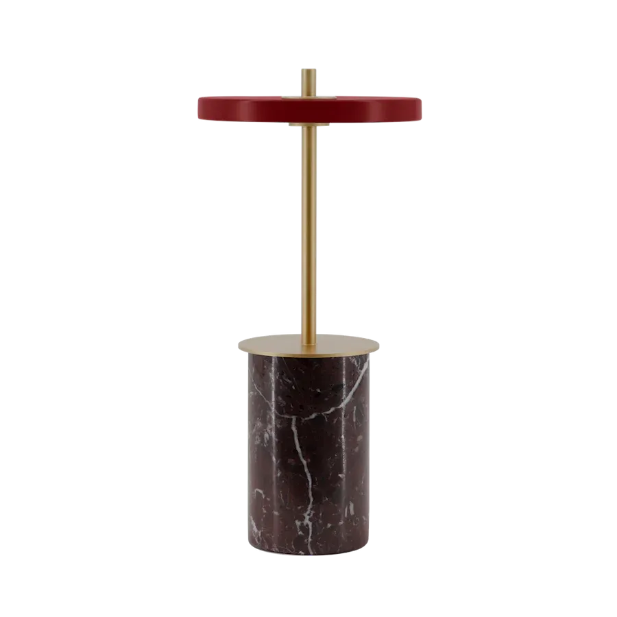Lámpara de mesa portátil Asteria Move Mini en acero Red Marble - Imagen 2