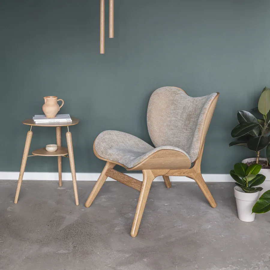 Mesa auxiliar My Spot en madera de roble y acero Natural & Gold - Imagen 6