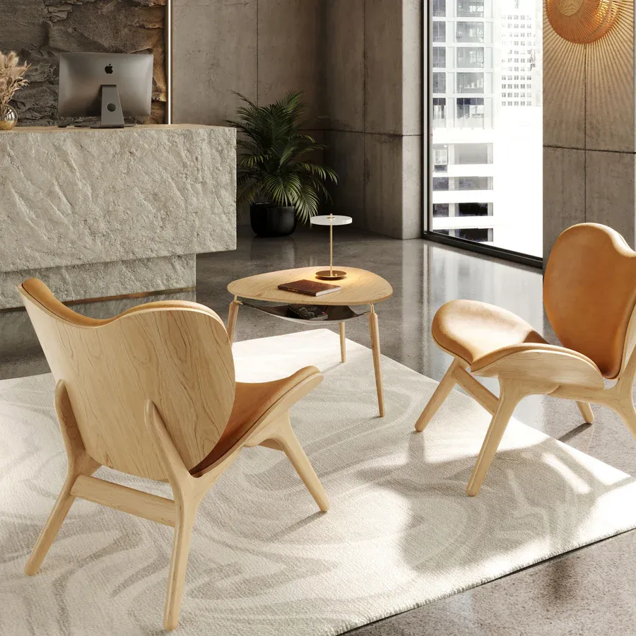 Mesa de centro Hang Out en madera de roble y acero Natural & Gold - Imagen 7