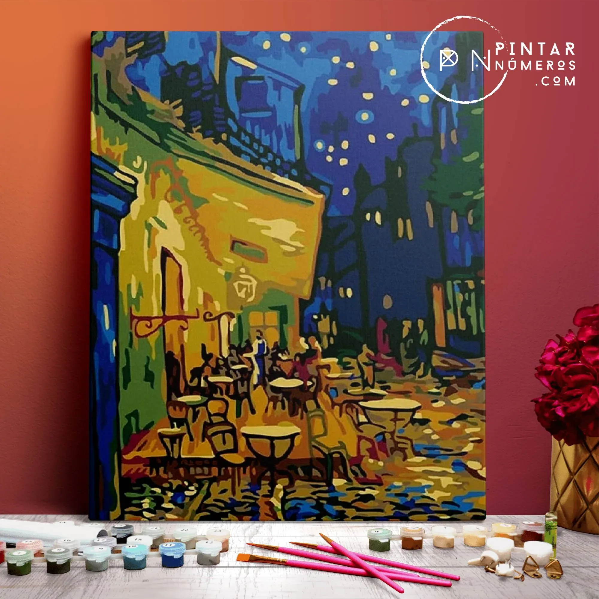 Terraza de café por la noche de Vincent Van Gogh - Pintar Números®