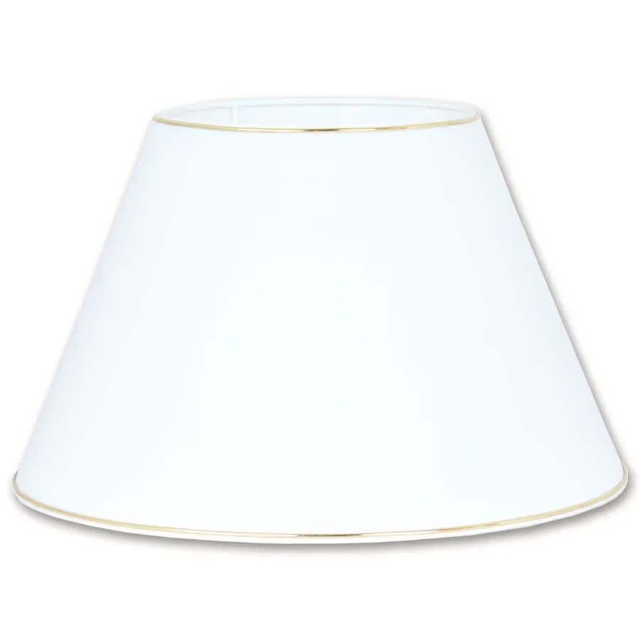 Pantalla de Lámpara en Material Plástico Raso con Galón Oro | Clásico y Elegante | Lámparas Móstoles