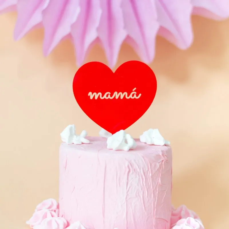 Topper corazón MAMÁ Día de la Madre