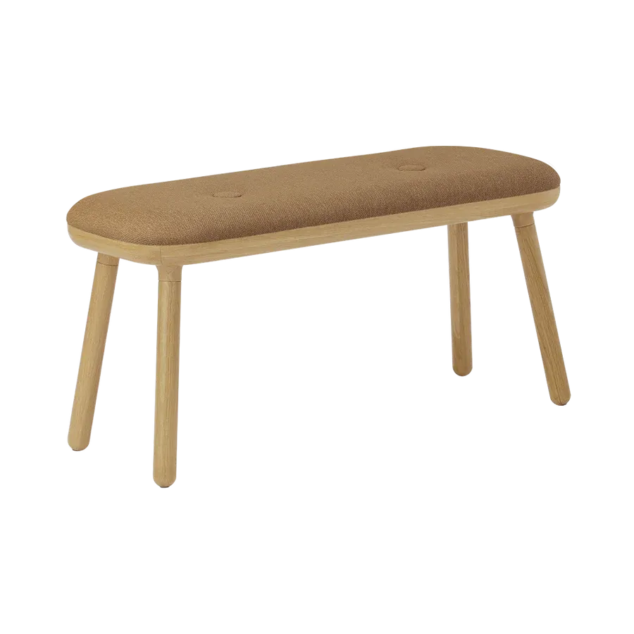 Banco Paff en madera de roble tapizado Sugar Brown Tall