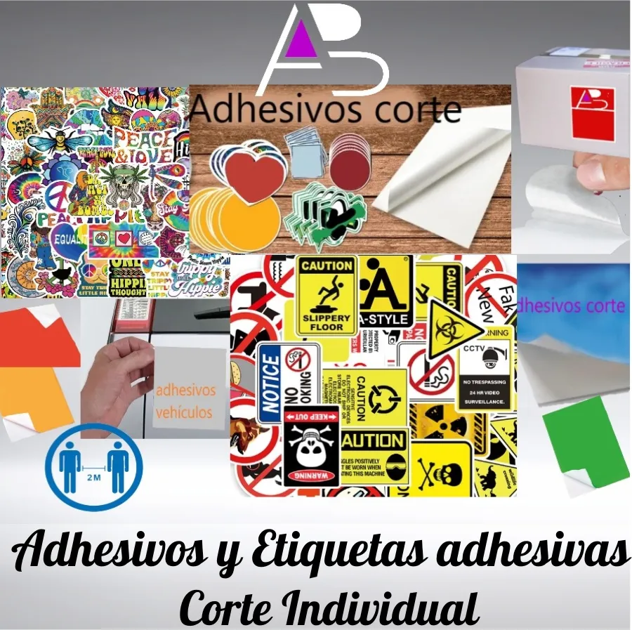 Adhesivo A3 cuadrado impresión a todo color en papel blanco, adhesivo permanente apto para interiores - Imagen 3