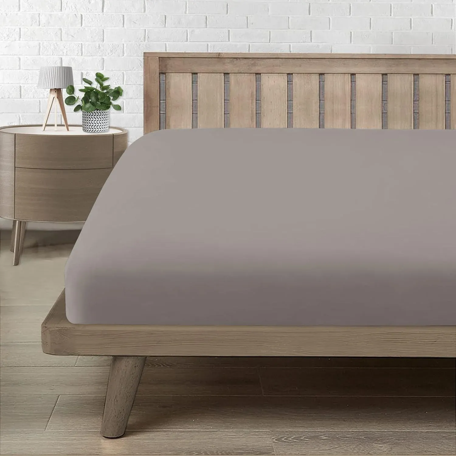 Bajera Ajustable Para Cama Con 50% Poliéster 50% Algodón Gris Claro