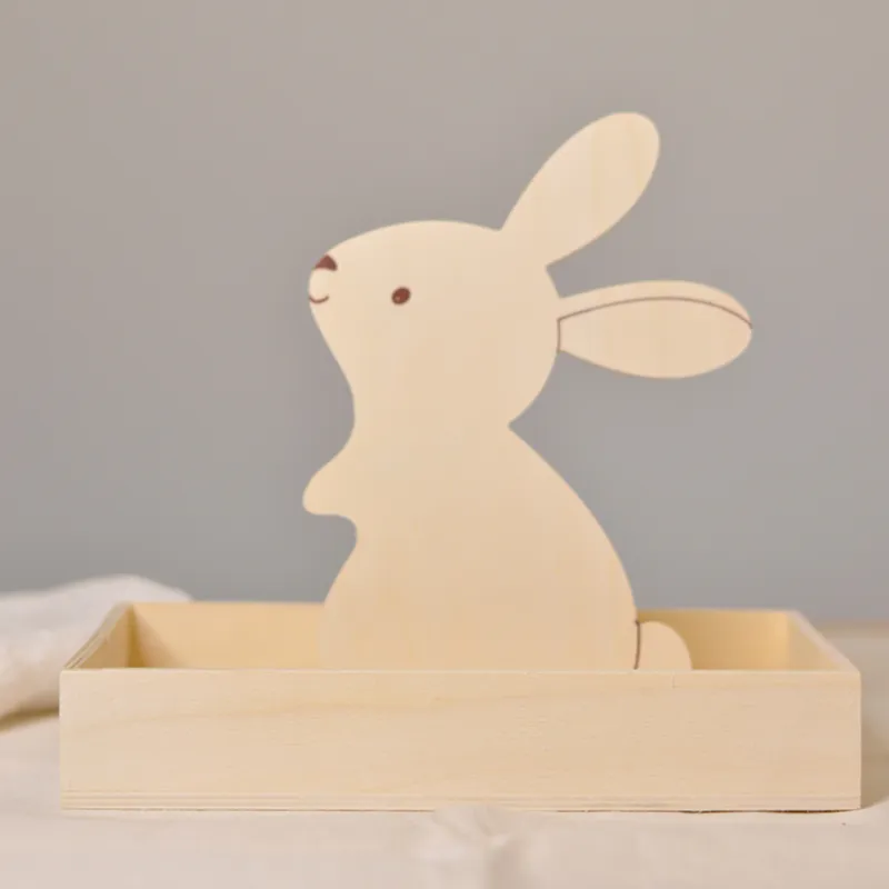 Bandeja infantil conejo madera personalizada - Imagen 3