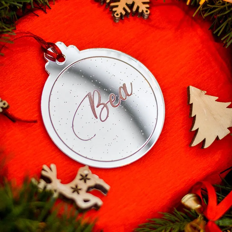 Bola Navidad personalizada Nieve transparente o espejo - Imagen 3