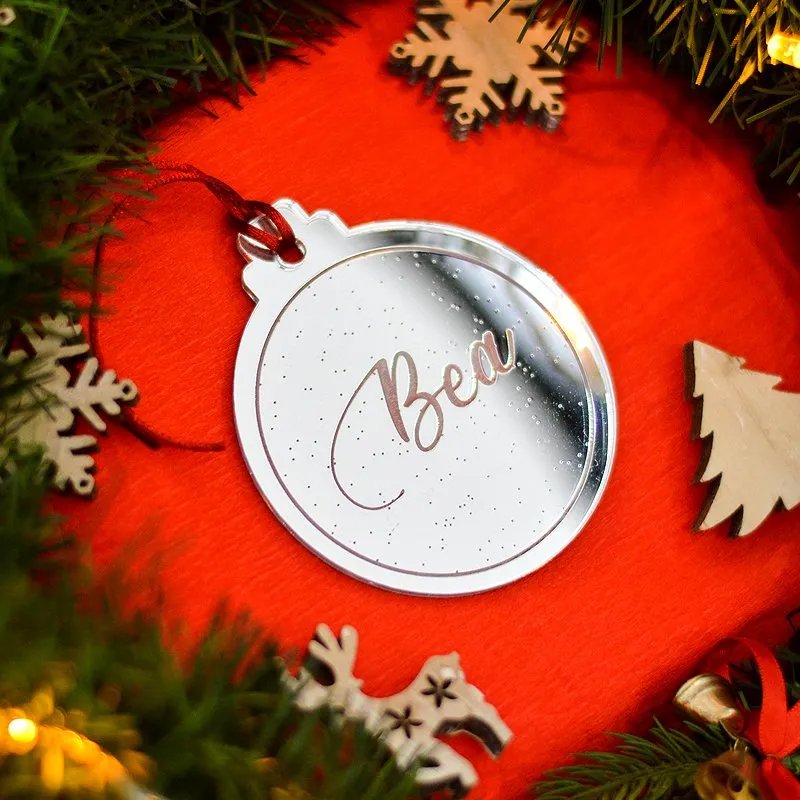 Bola Navidad personalizada Nieve transparente o espejo