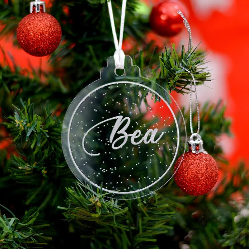 Bola Navidad personalizada Nieve transparente o espejo - Imagen 2