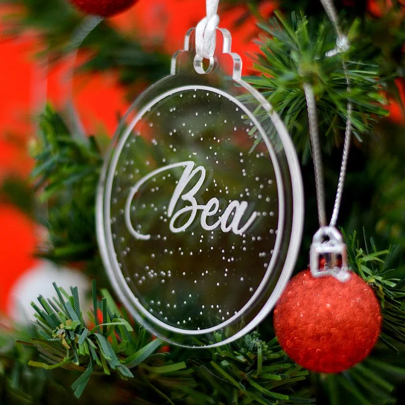 Bola Navidad personalizada Nieve transparente o espejo - Imagen 4