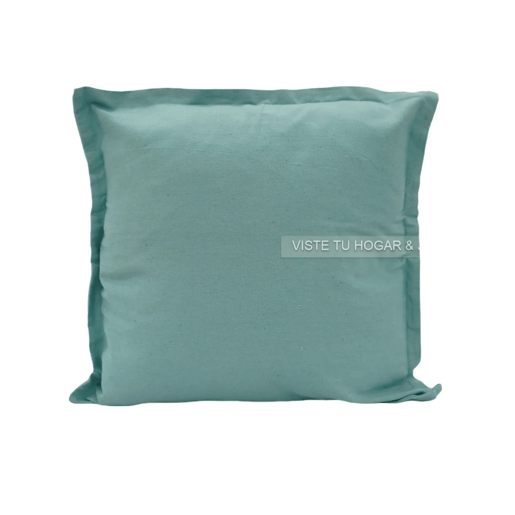 Cojín De Color Liso Algodón Y Poliéster Con Borde