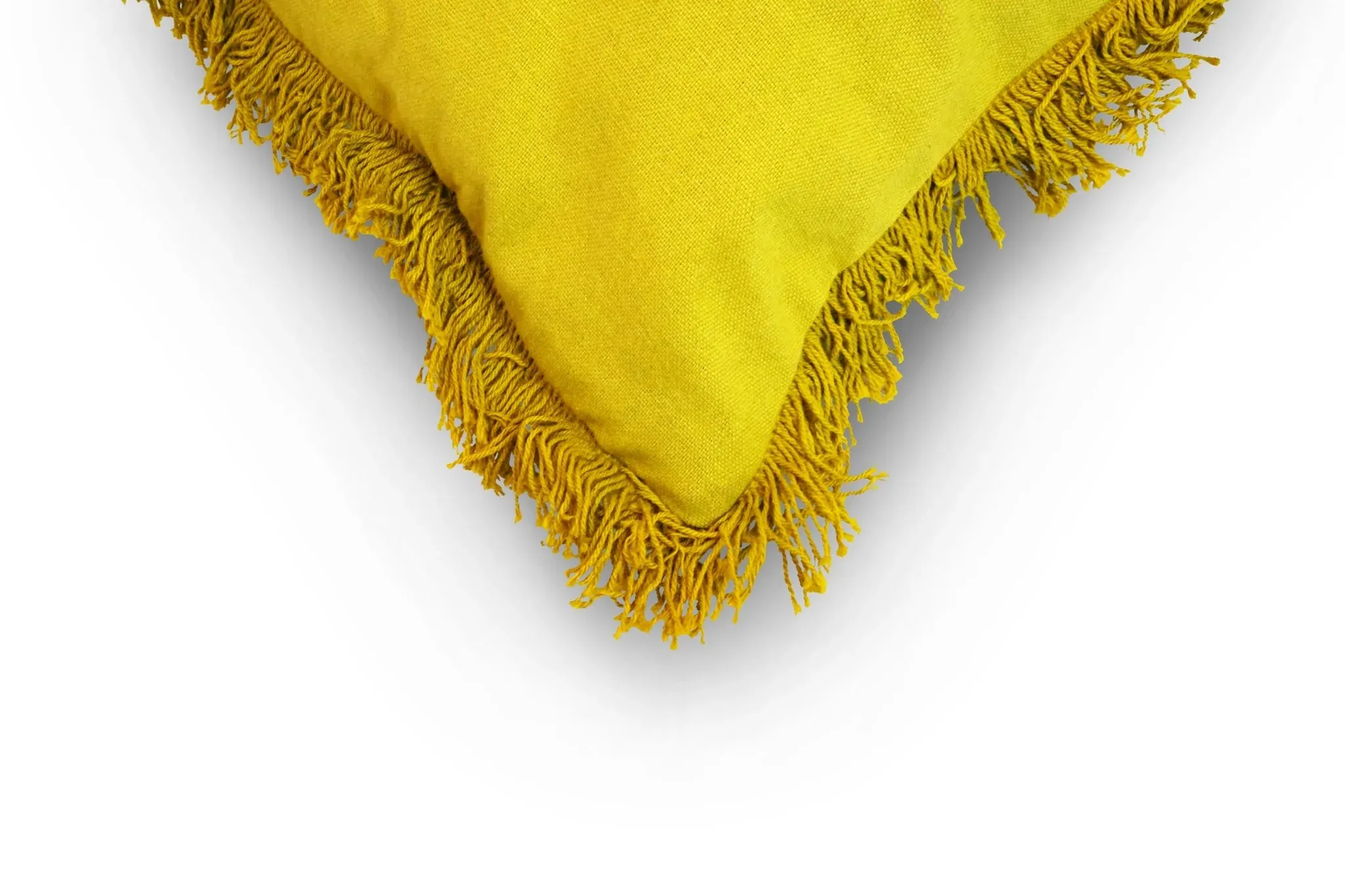 Cojín De Color Liso Algodón Y Poliéster Embellecido Con Flecos En Los Bordes - Imagen 4