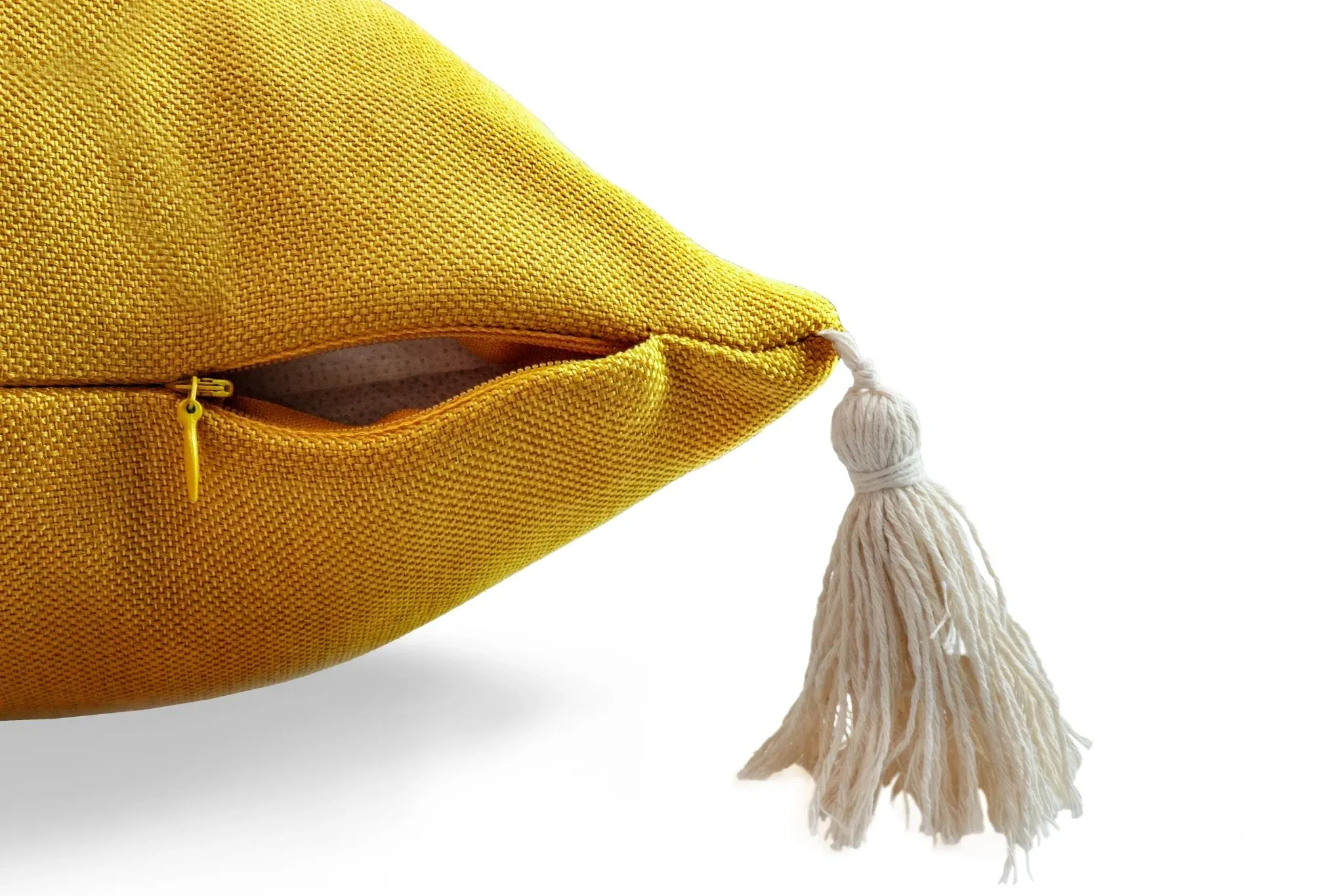 Cojín Terciopelo y Lino Con Flecos En Los Laterales - Imagen 8