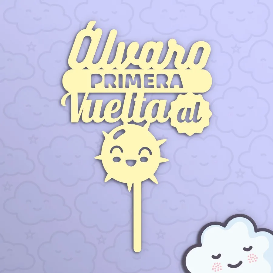 Topper personalizado Kawaii Primera vuelta al sol
