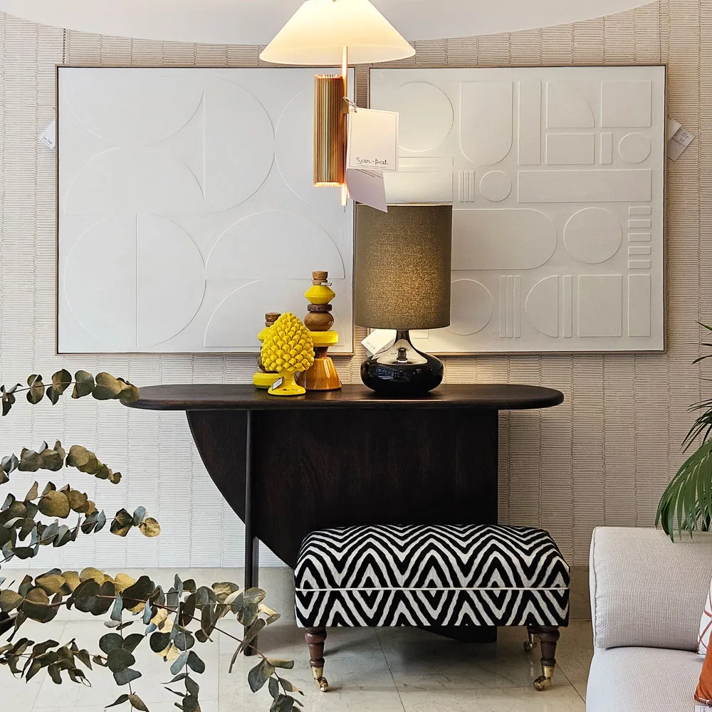 Candelabro geométrico bicolor 25cm - Imagen 2