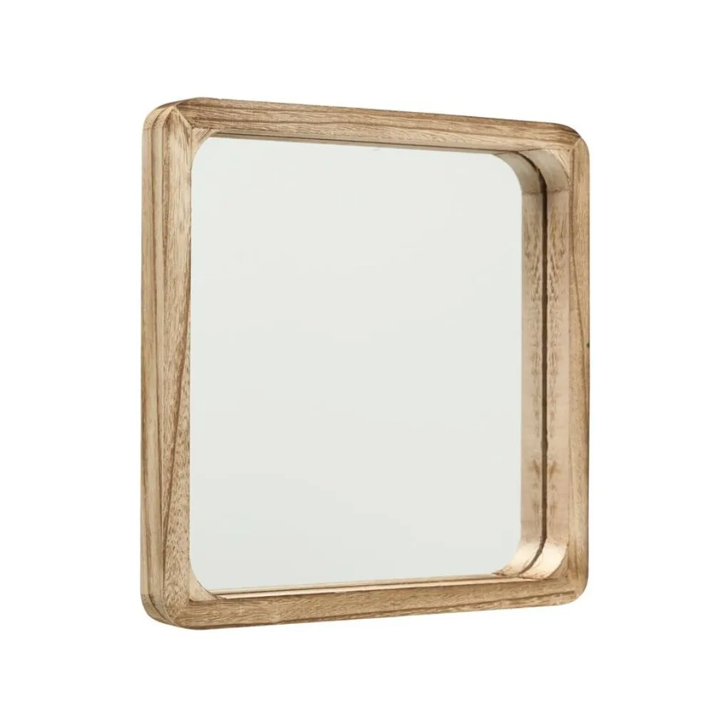 Espejo de pared cuadrado Mambo en madera de paulownia Natural - Imagen 5
