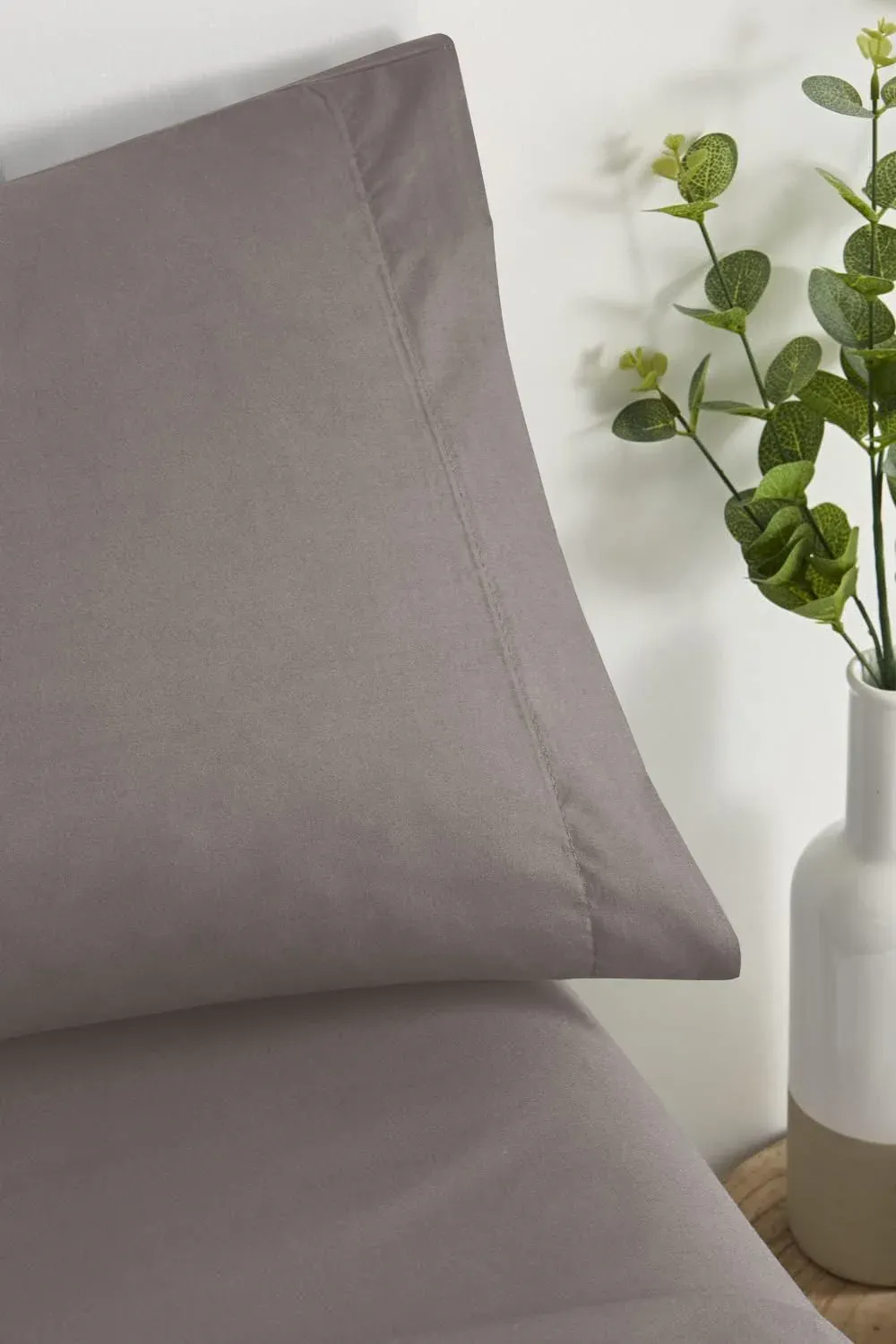 Juego De Sabana 50% Poliéster 50%Algodón Gris Claro