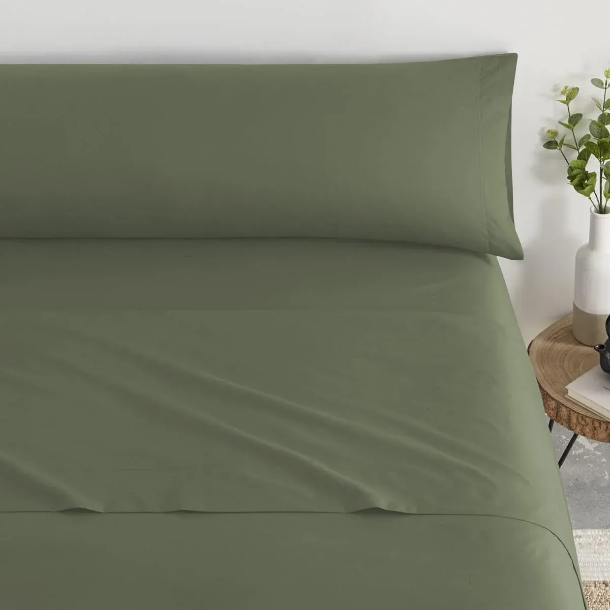 Juego De Sabana 50% Poliéster 50%Algodón Verde Aguacate - Imagen 2