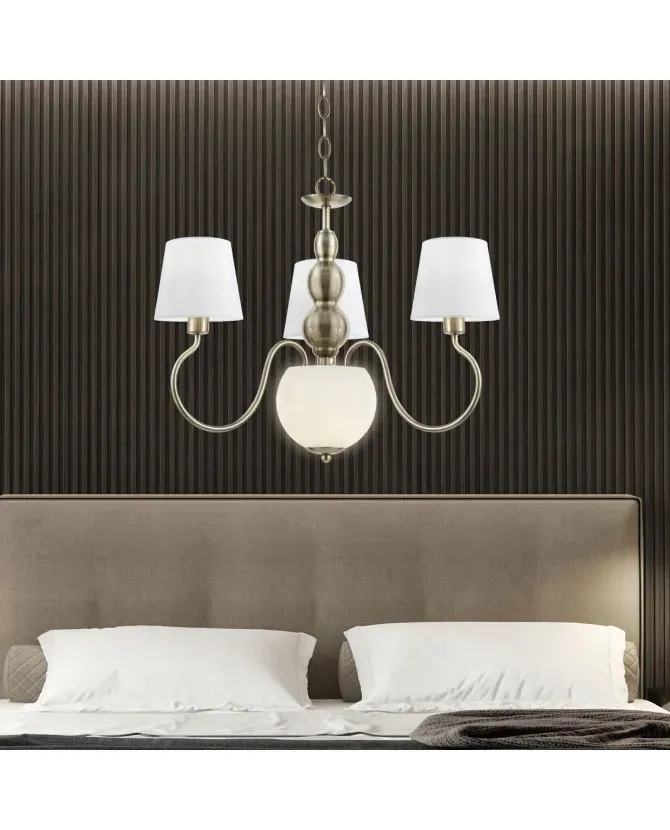 Lámpara colgante tres brazos Máxima con pantallas clásicas - Imagen 2