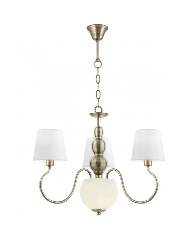 Lámpara colgante tres brazos Máxima con pantallas clásicas