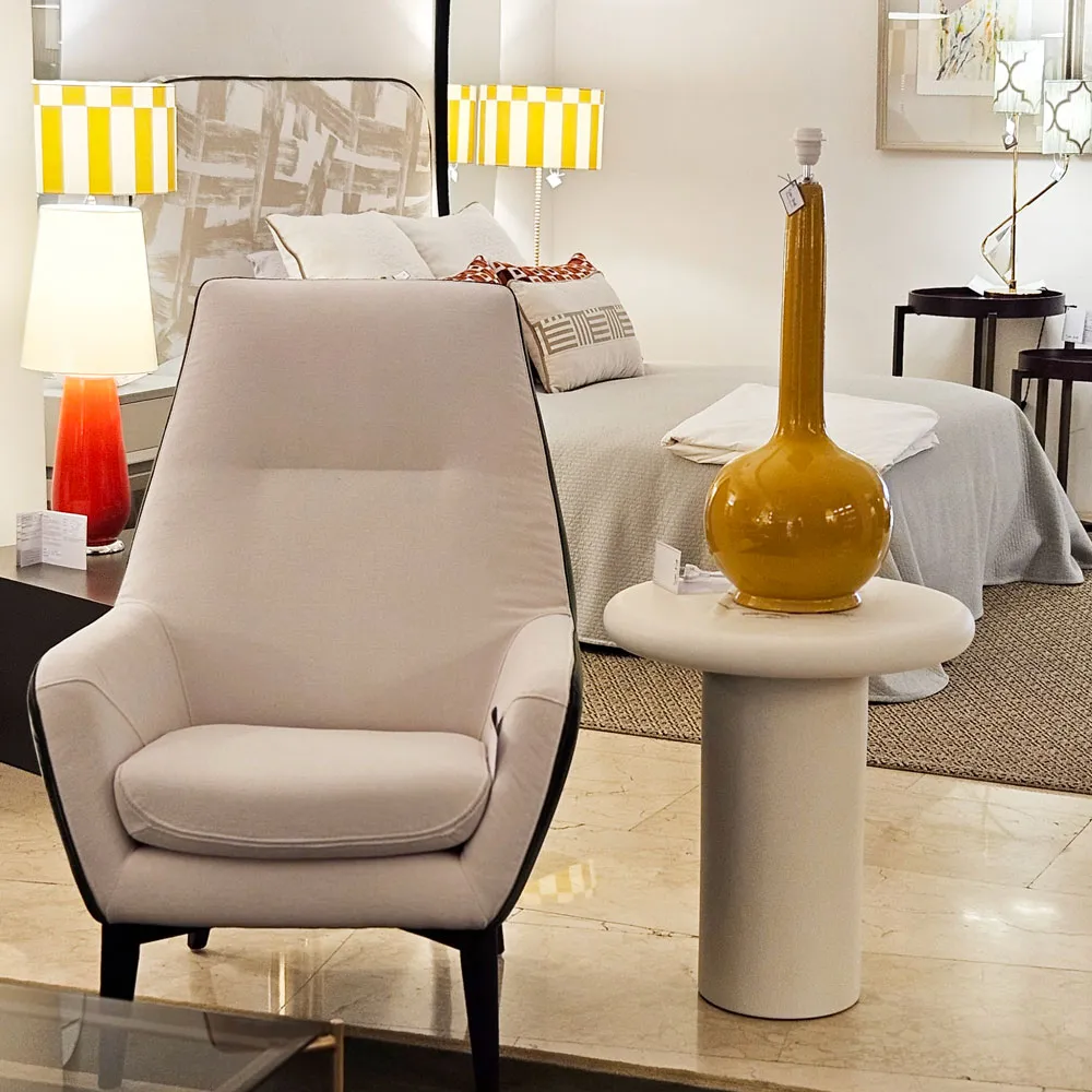 Lámpara cerámica alta en mostaza - Imagen 2